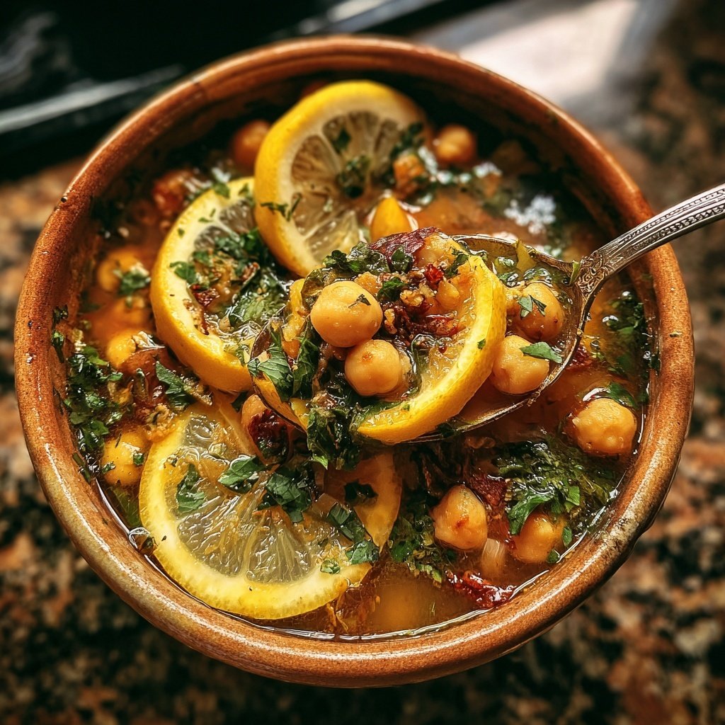 Healthy Crockpot Lemon Chickpea Stew