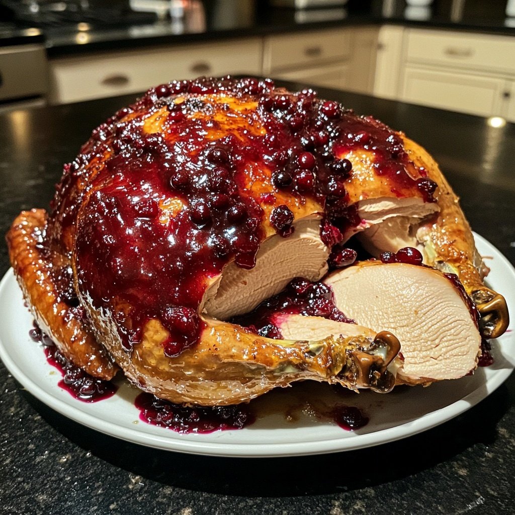 Roasted Turkey with Cranberry Glaze