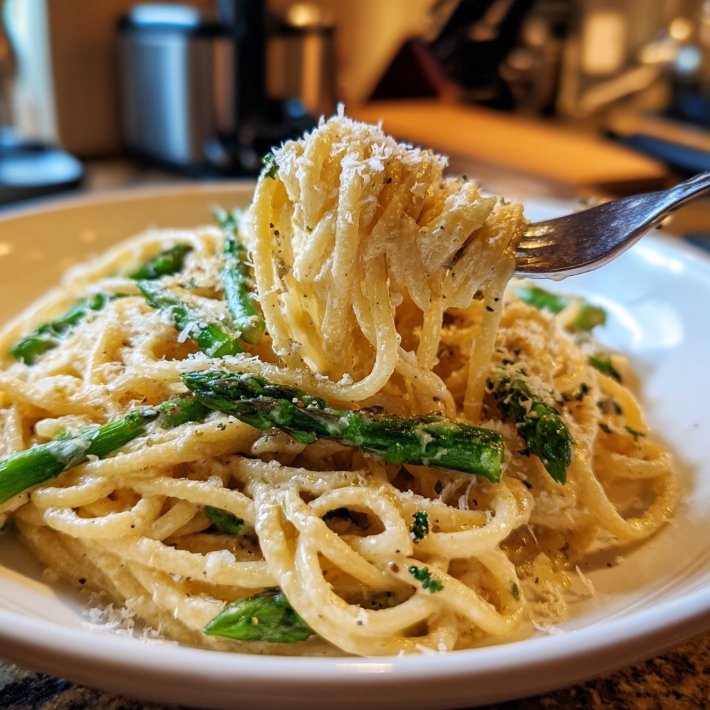 Romantic Creamy Asparagus Pasta