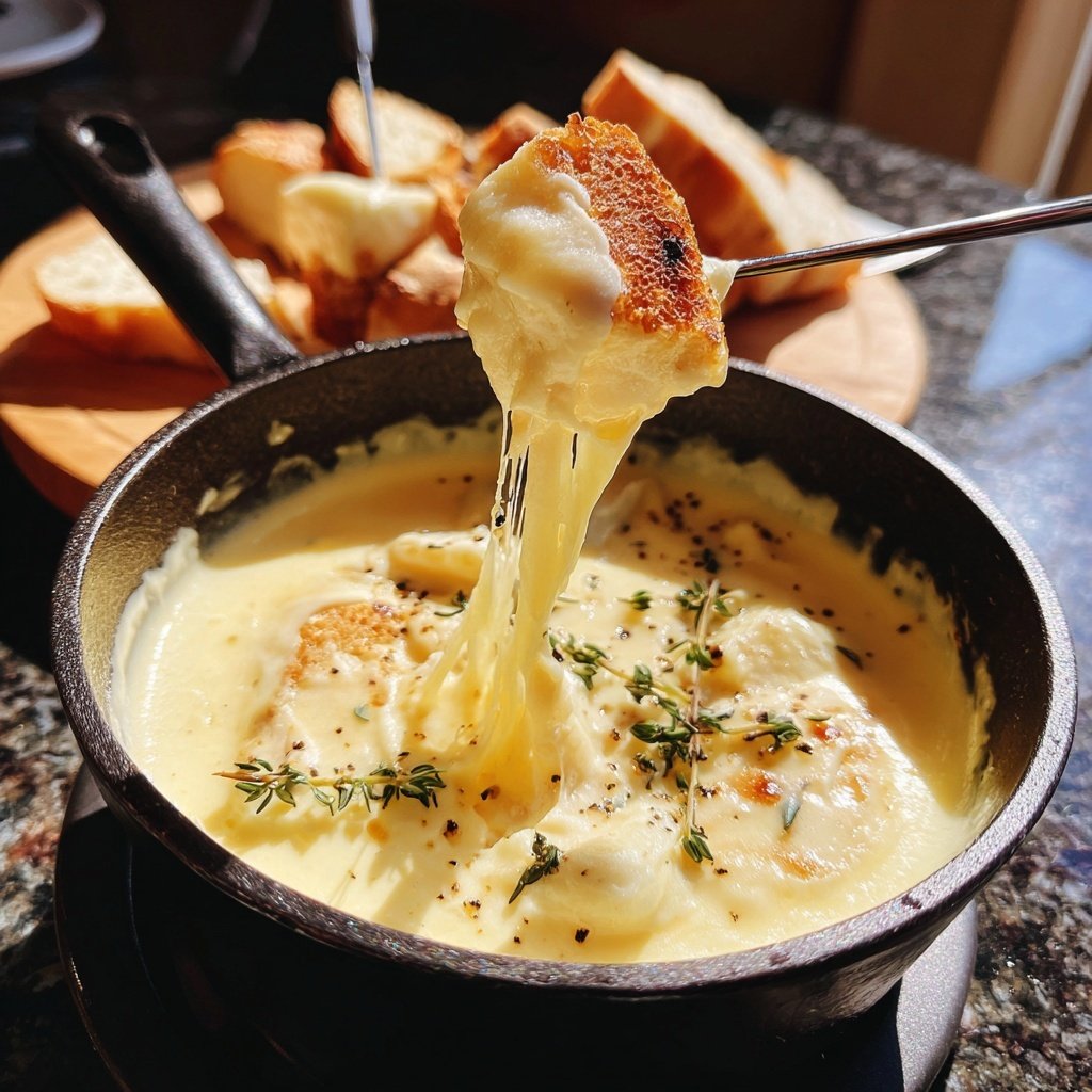 Fondue with White Wine and Thyme