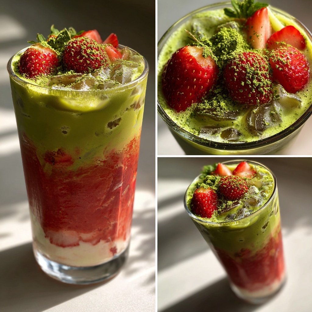 Iced Strawberry Matcha Latte