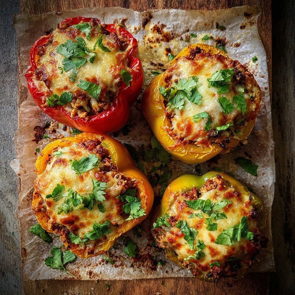 Ground Chicken Taco Stuffed Peppers