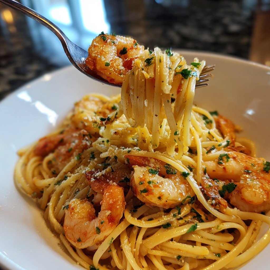 15-Minute Garlic Shrimp Pasta