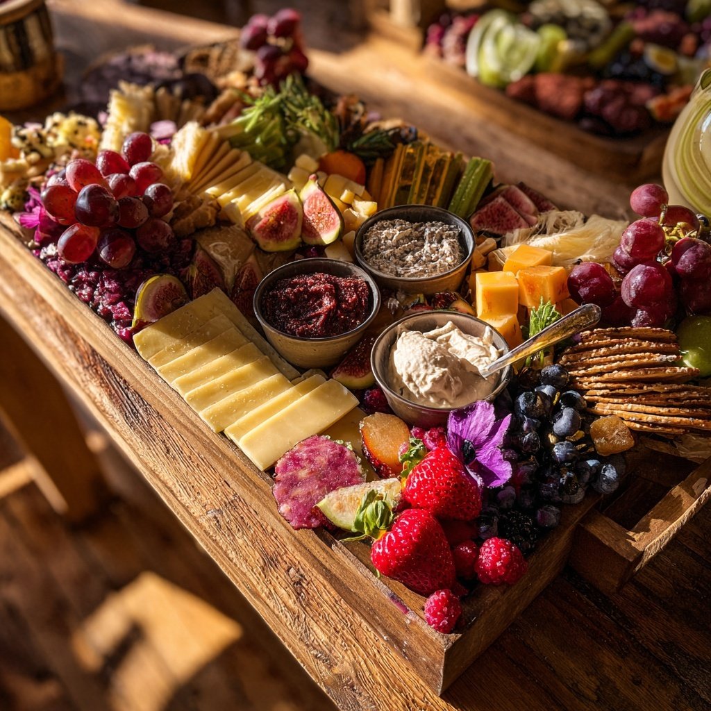 Valentines Charcuterie Board with Yogurt Dips
