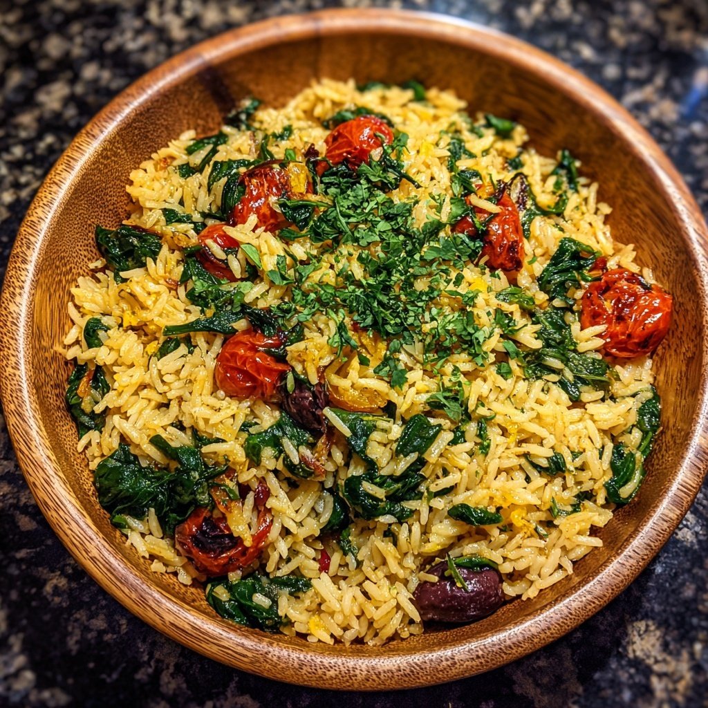 Mediterranean Spinach Rice
