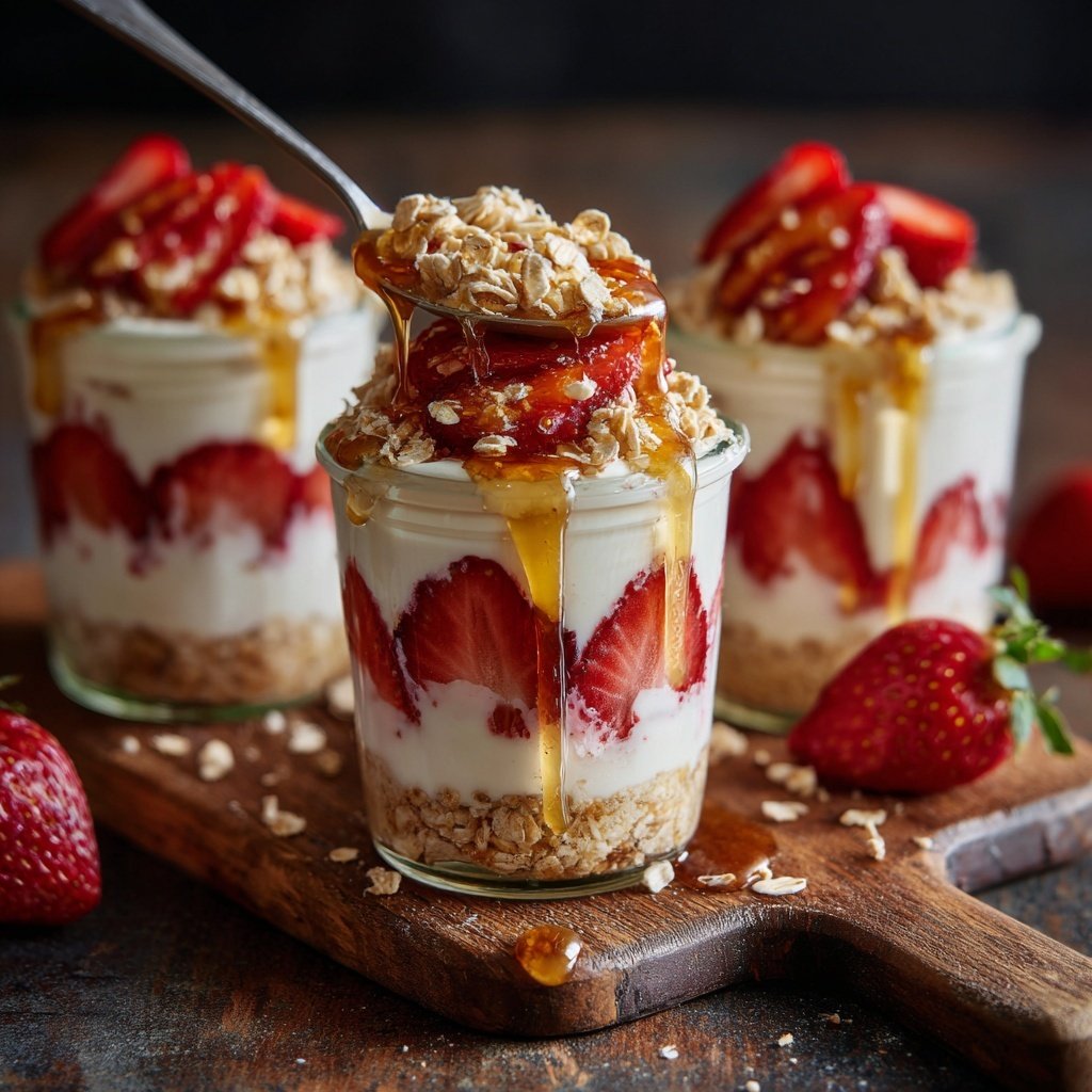 Strawberry Oat Yogurt Breakfast Cups