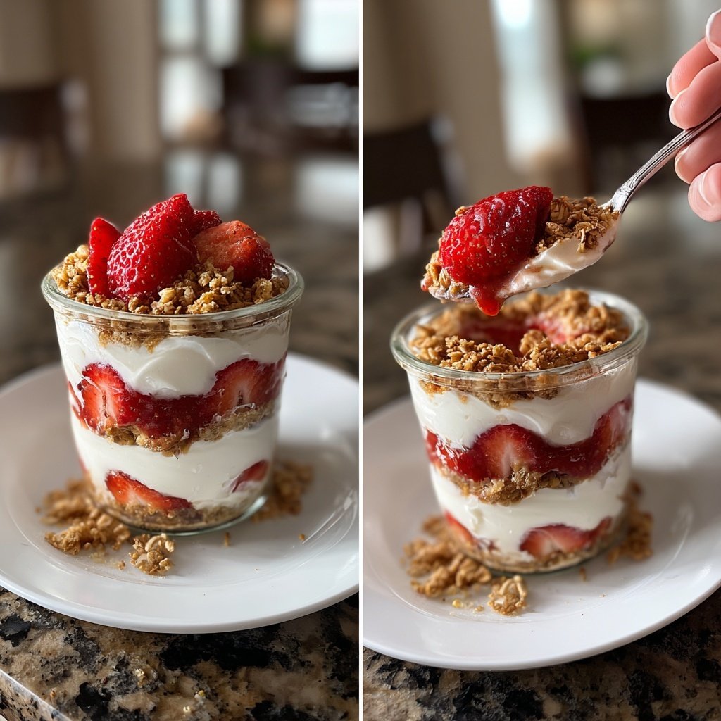 Strawberry Oat Cheesecake Parfaits